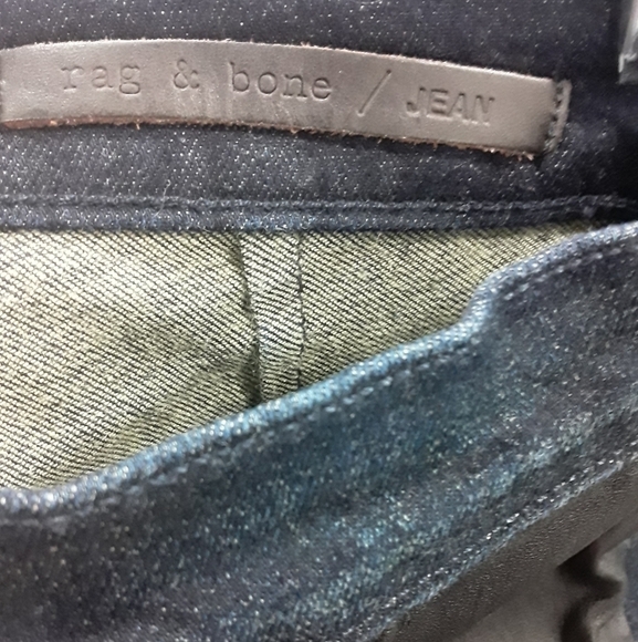 Rag &  Bone Dark Wash /Lamb Leather Skinny… - Picture 8 of 9